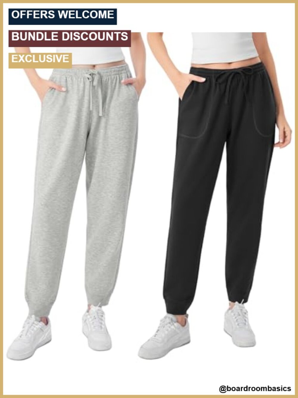 Women's Fleece Lounge Jogger Pajama Pants Drawstring 2 Pack